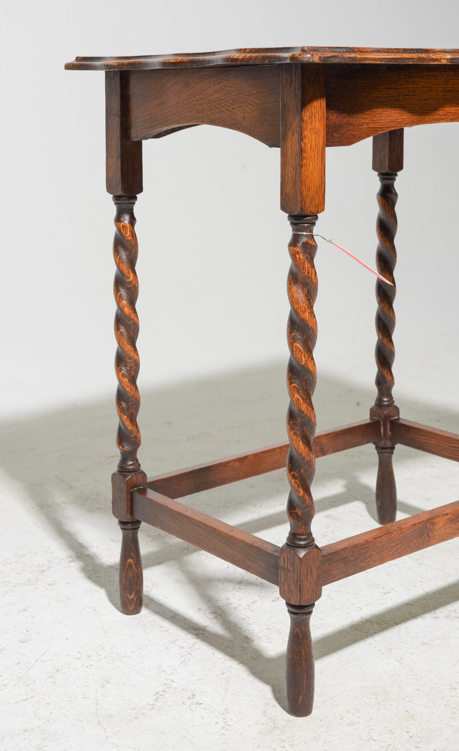 British Oak Barley Twist Rectangular Side Table - 5