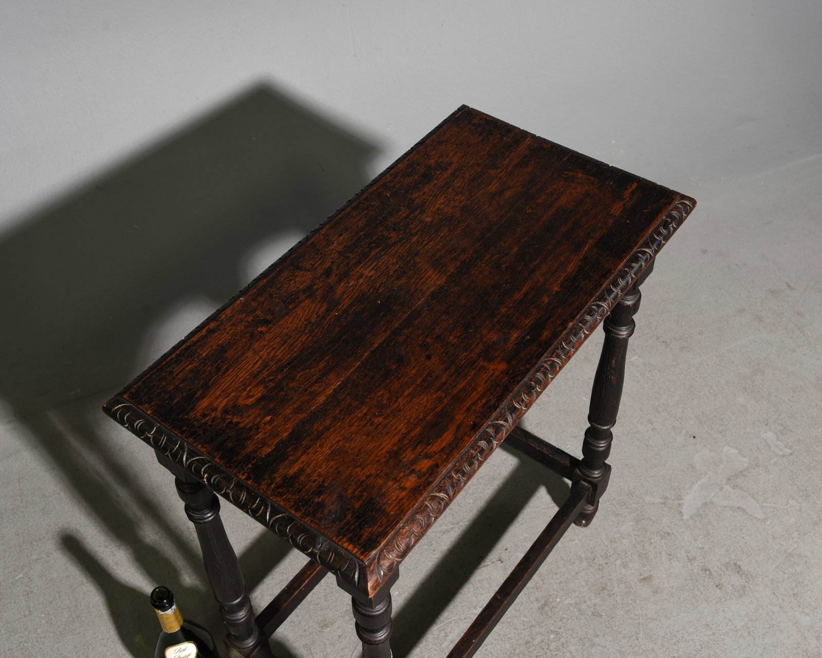 British Carved Oak Rectangular Table c.1920's - 2