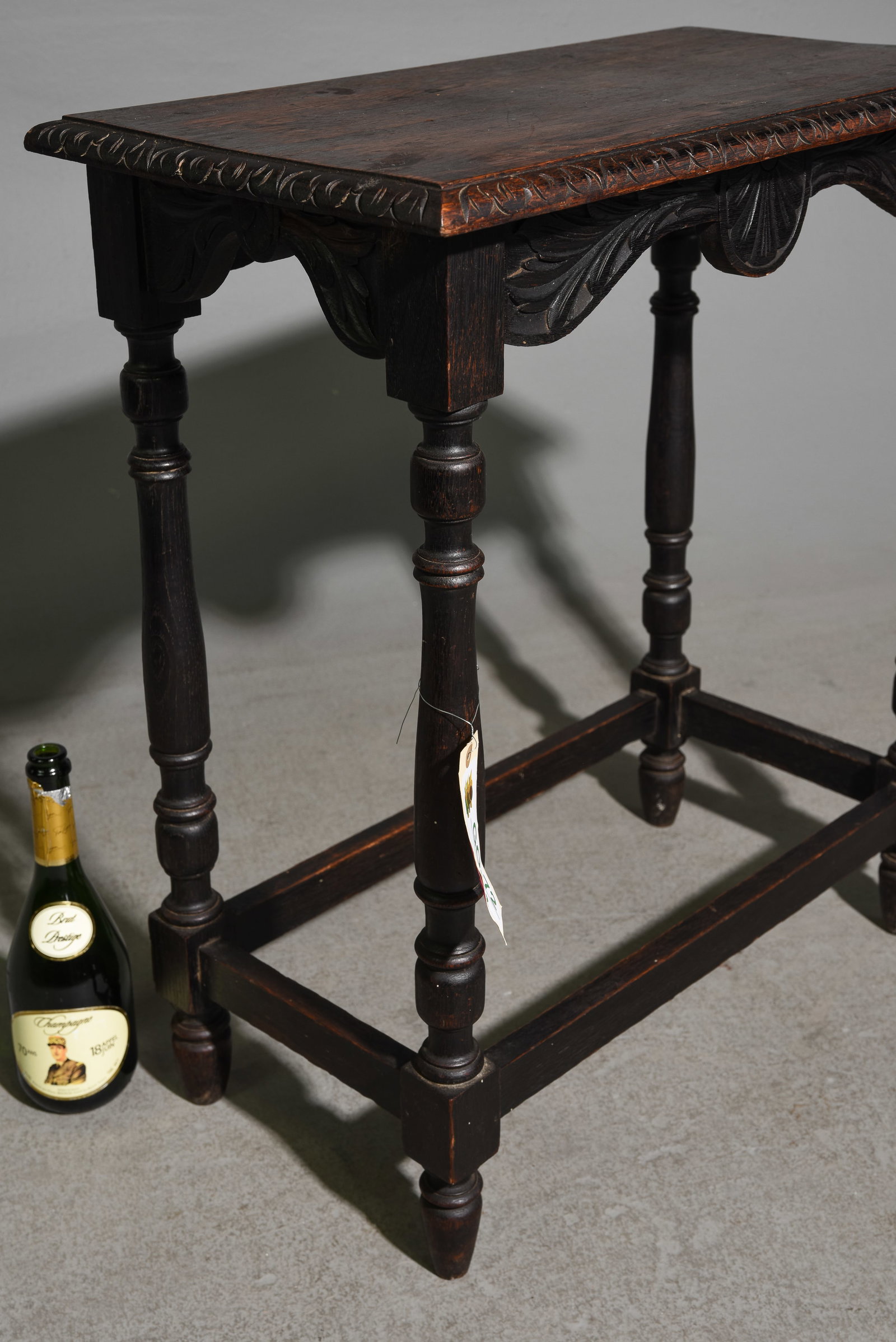 British Carved Oak Rectangular Table c.1920's - 3