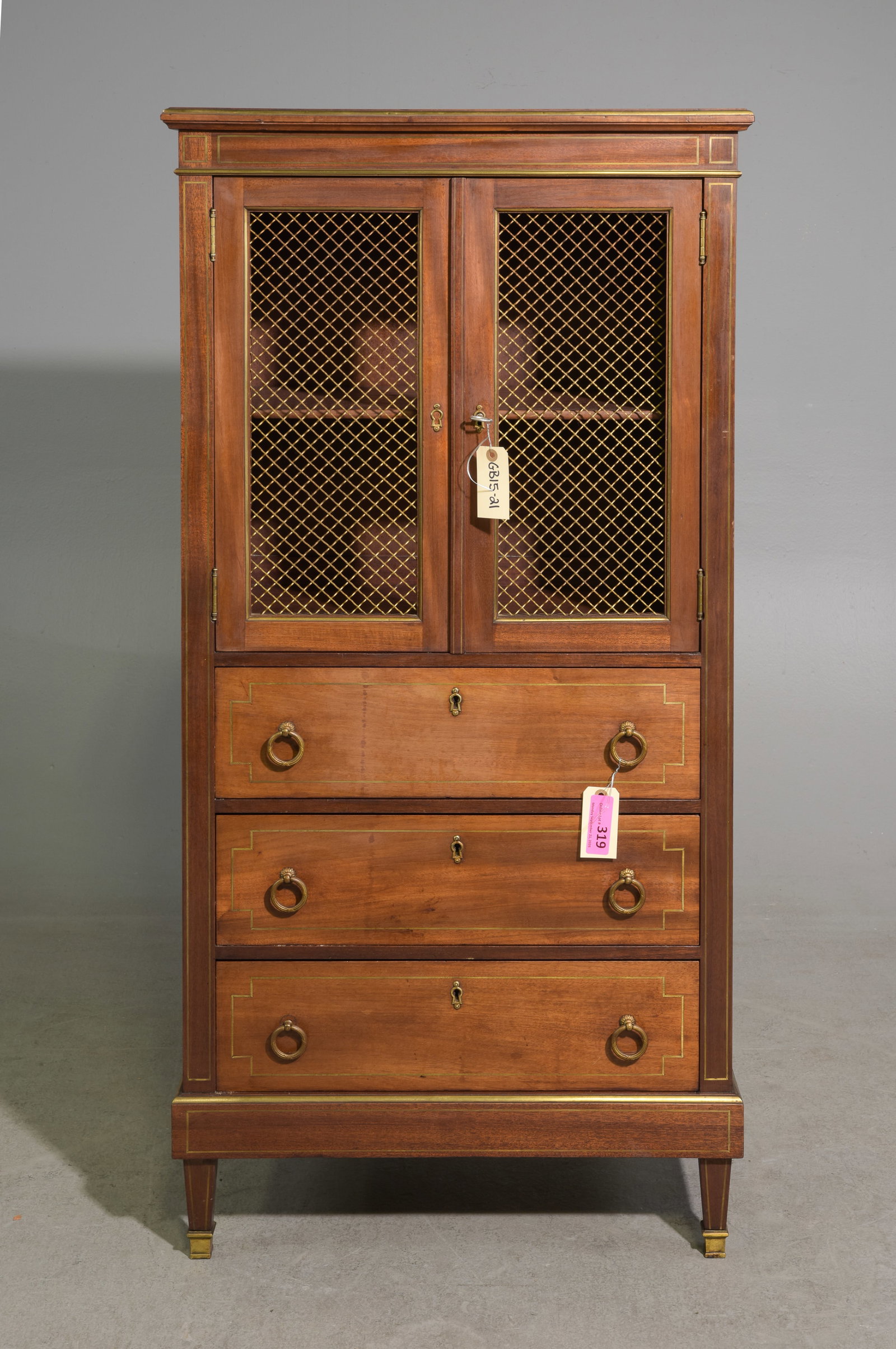 Louis XVI Style Mahogany Cabinet with Drawers (1 of 5)