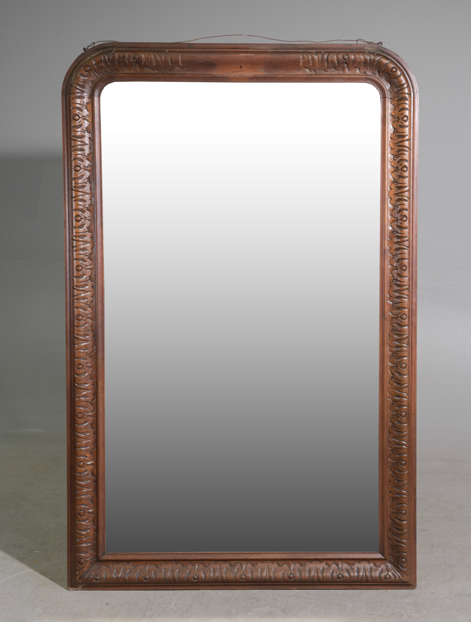 Louis Philippe Style Carved Oak Framed Mirror (1 of 4)