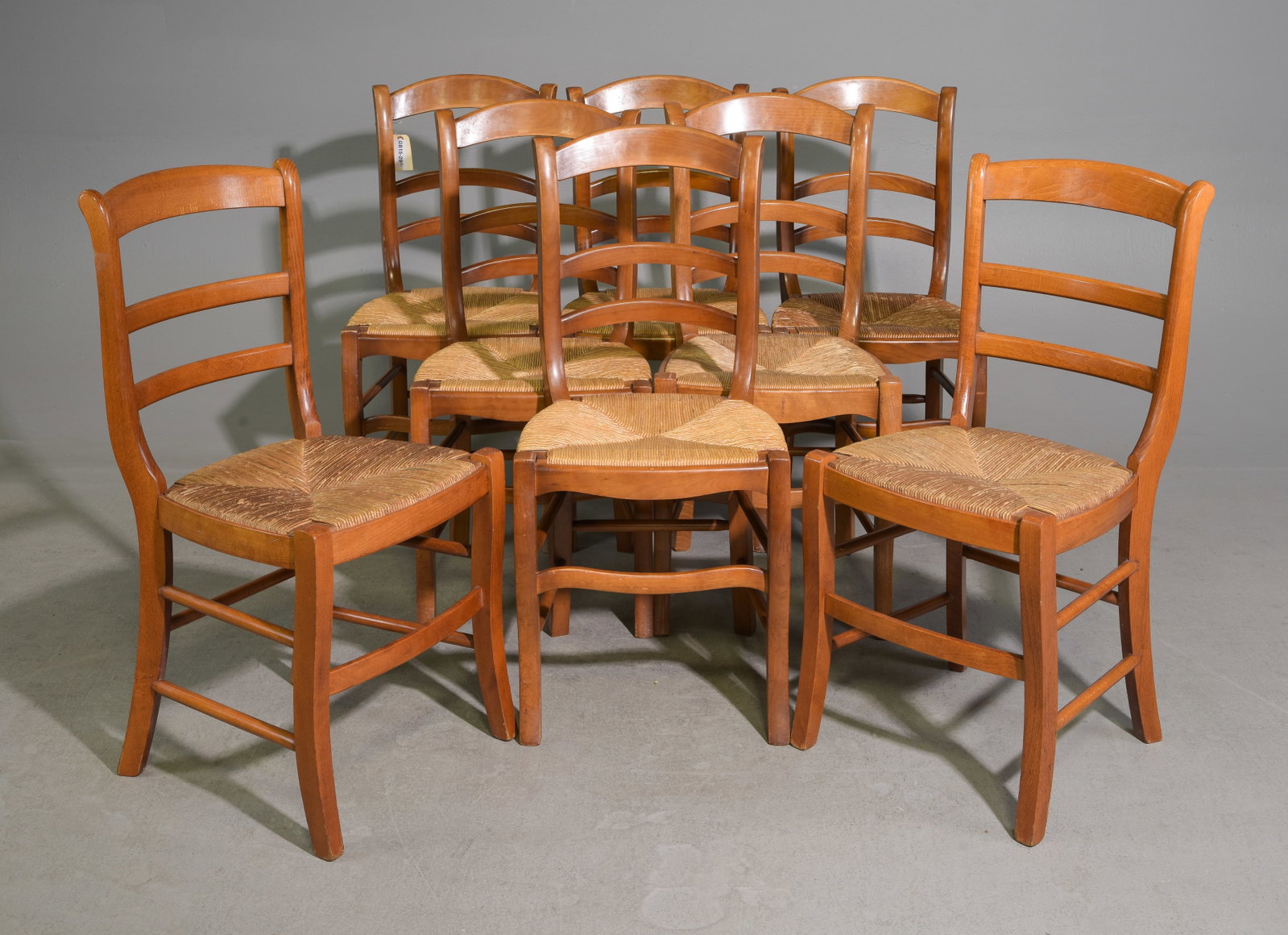 Louis Philippe Style Set of 8 Rush Seat Chairs: French Louis Philippe Style Set of 8 Rush Seat Chairs - 34.5 in tall x 16.5 x 15.5 each with a seat height of 17 inches