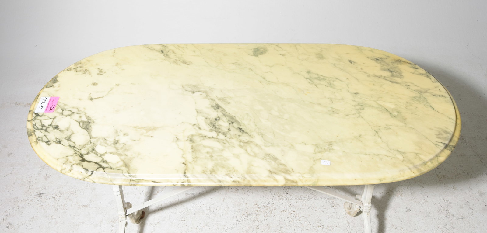 French Oval Marble Top Bistro Table - 2