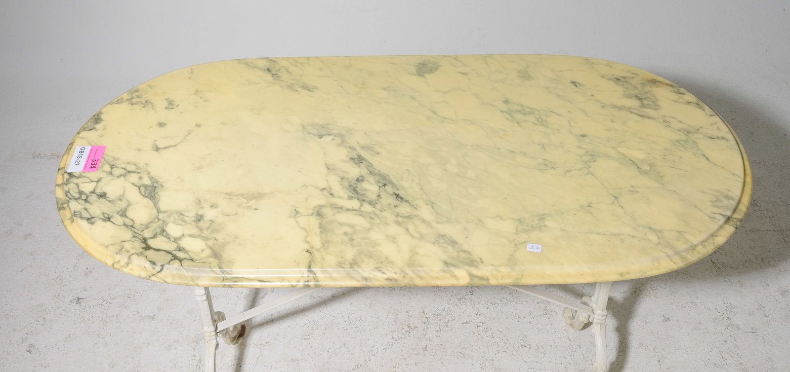 French Oval Marble Top Bistro Table - 3