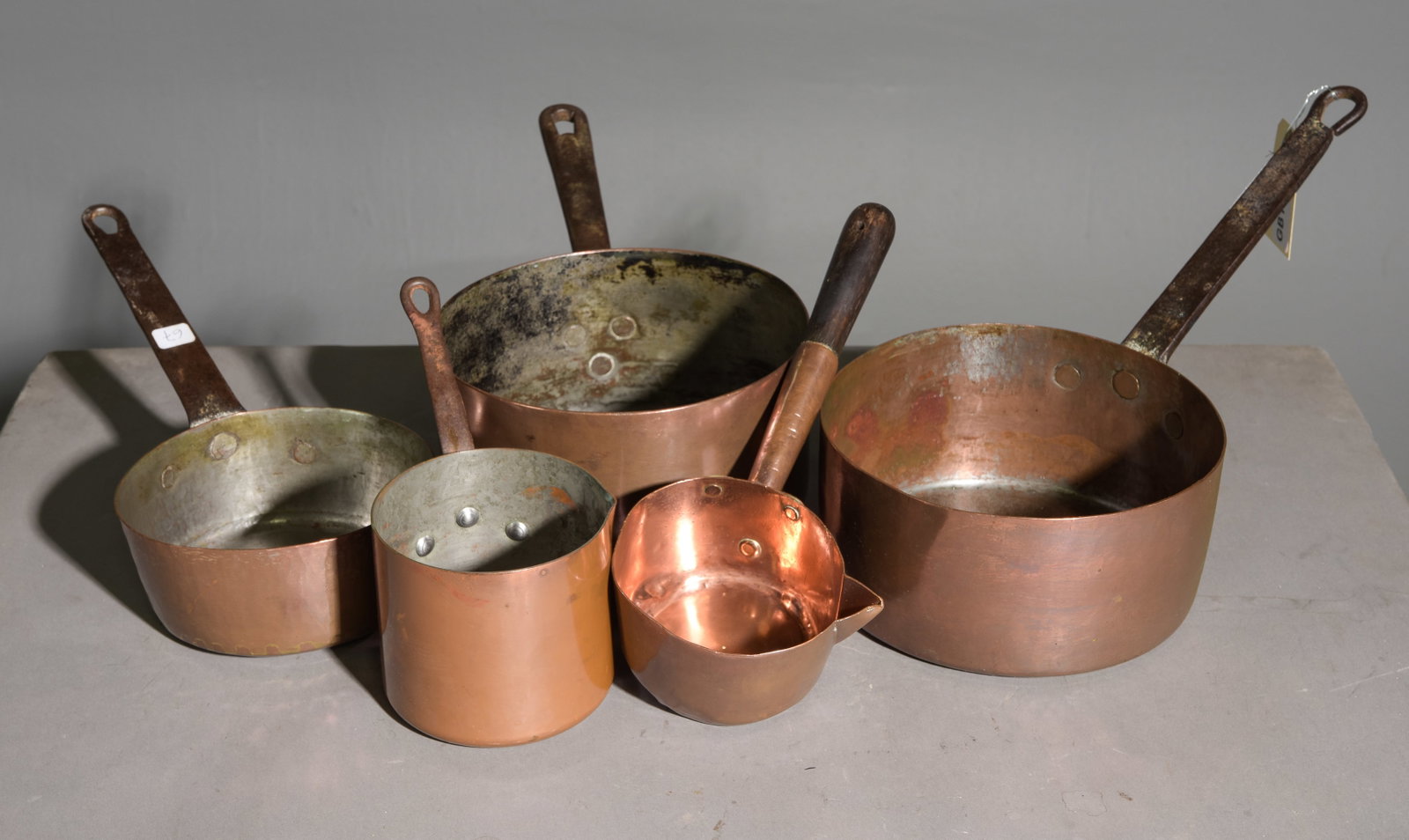 5pcs Assorted French Copper Pans (1 of 5)
