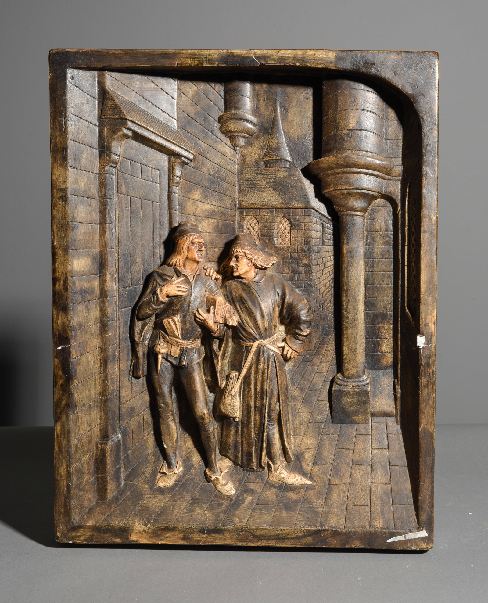 French Plaster Relief Plaque: French Plaster Relief Plaque - 20 in tall x 16 x 3