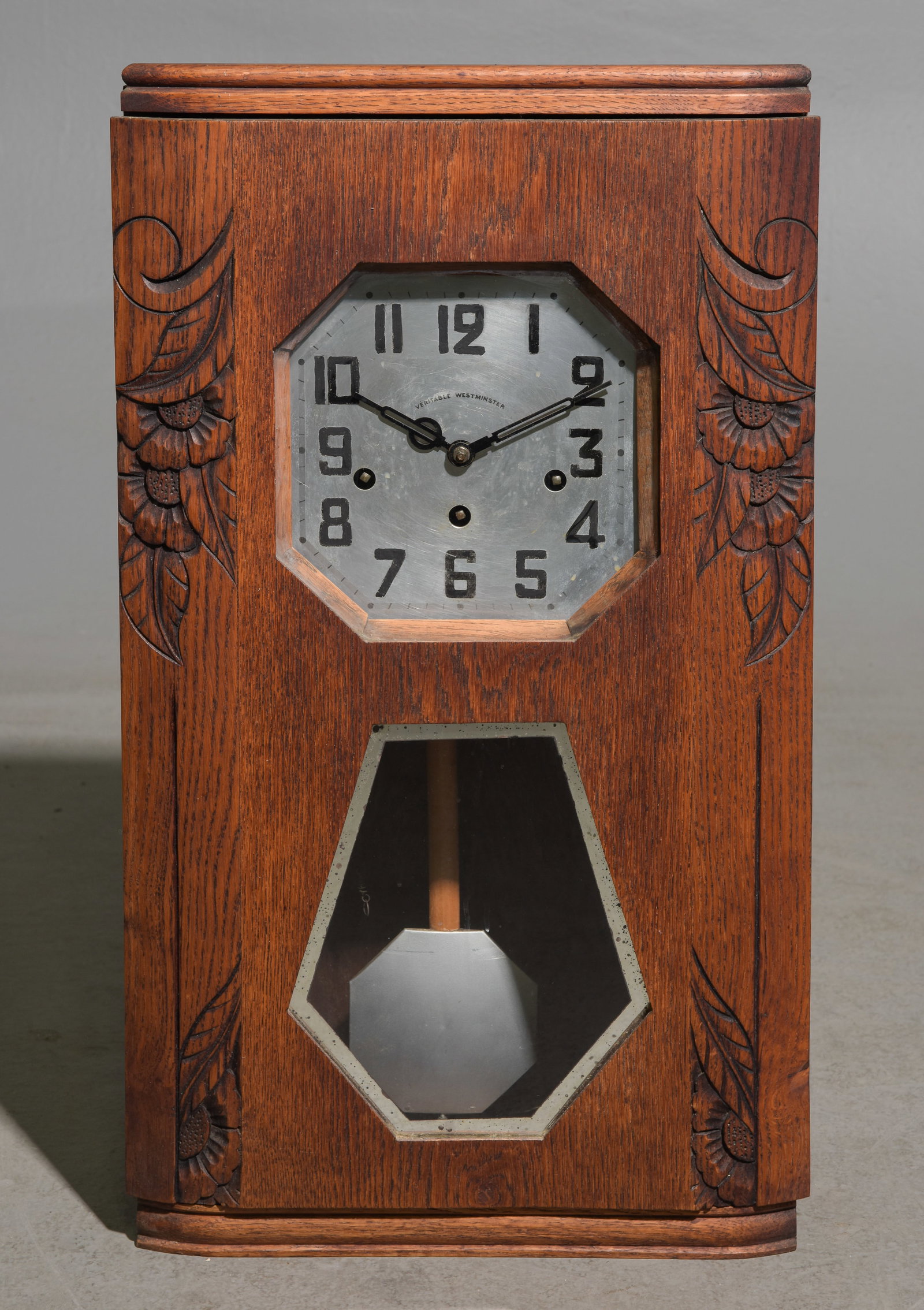 French Oak Cased Wall Clock (1 of 4)