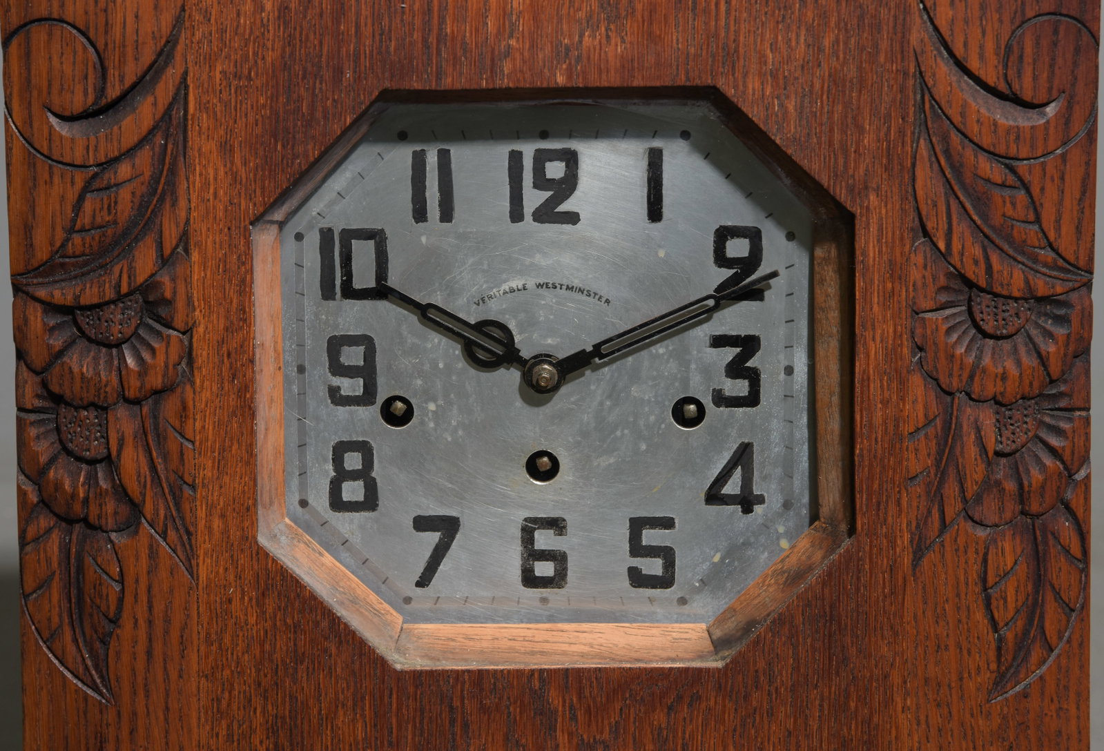 French Oak Cased Wall Clock - 2