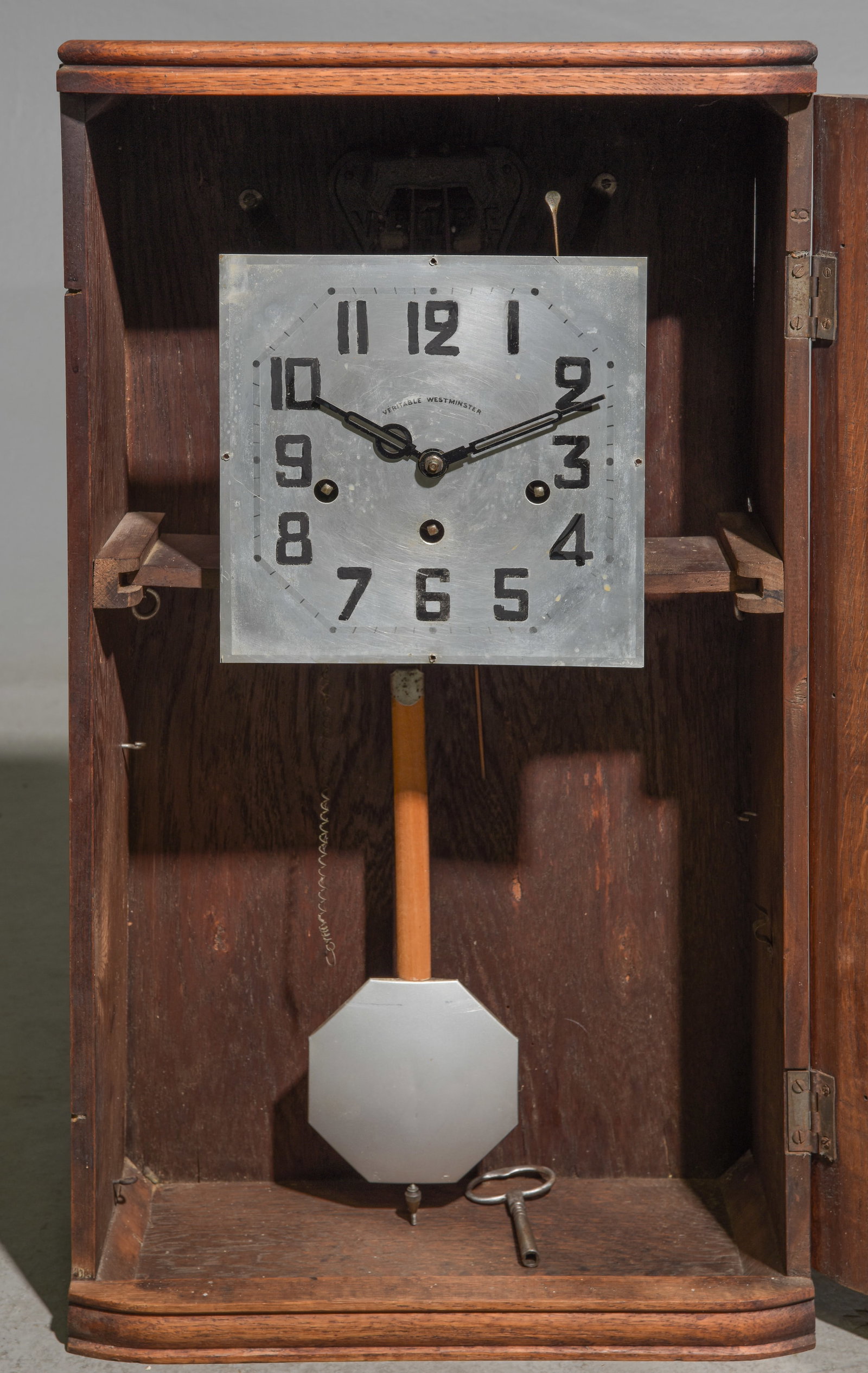 French Oak Cased Wall Clock - 3