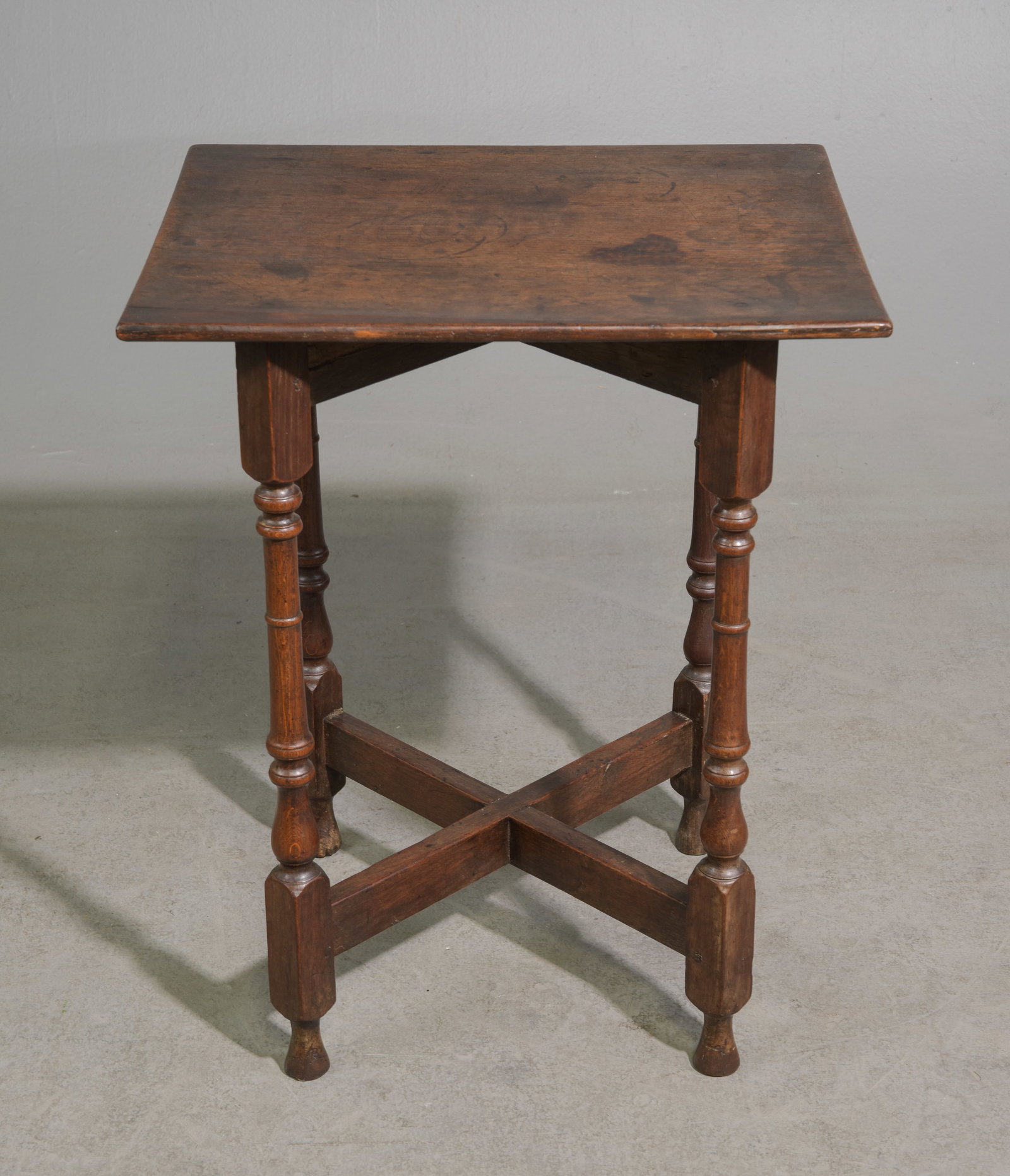 French Oak Square Occasional Table: French Oak Square Occasional Table - 24 in tall x 19.5 x 16