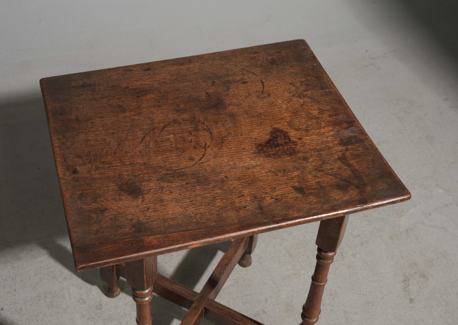 French Oak Square Occasional Table - 2