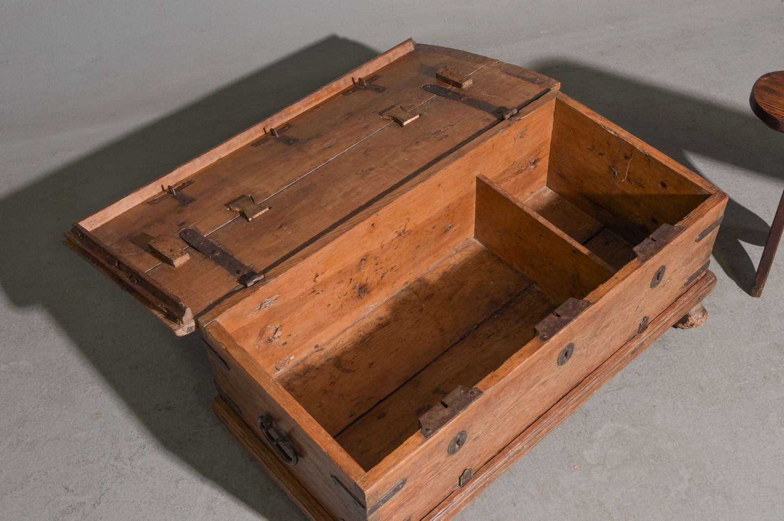French Oak Bench & Rustic Tool Box - 2