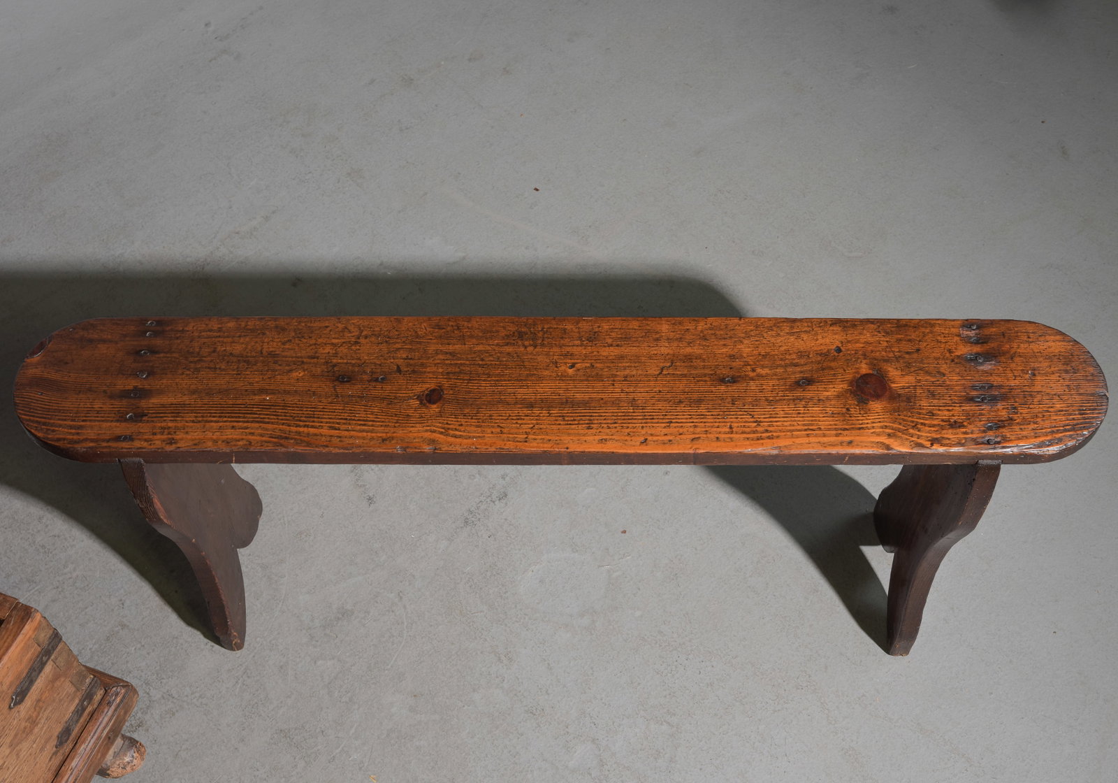 French Oak Bench & Rustic Tool Box - 3