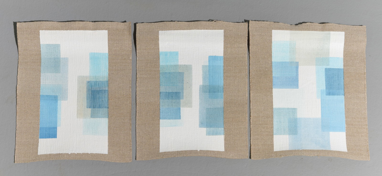 3pcs Small French Abstract Art on Fabric #1 (1 of 6)