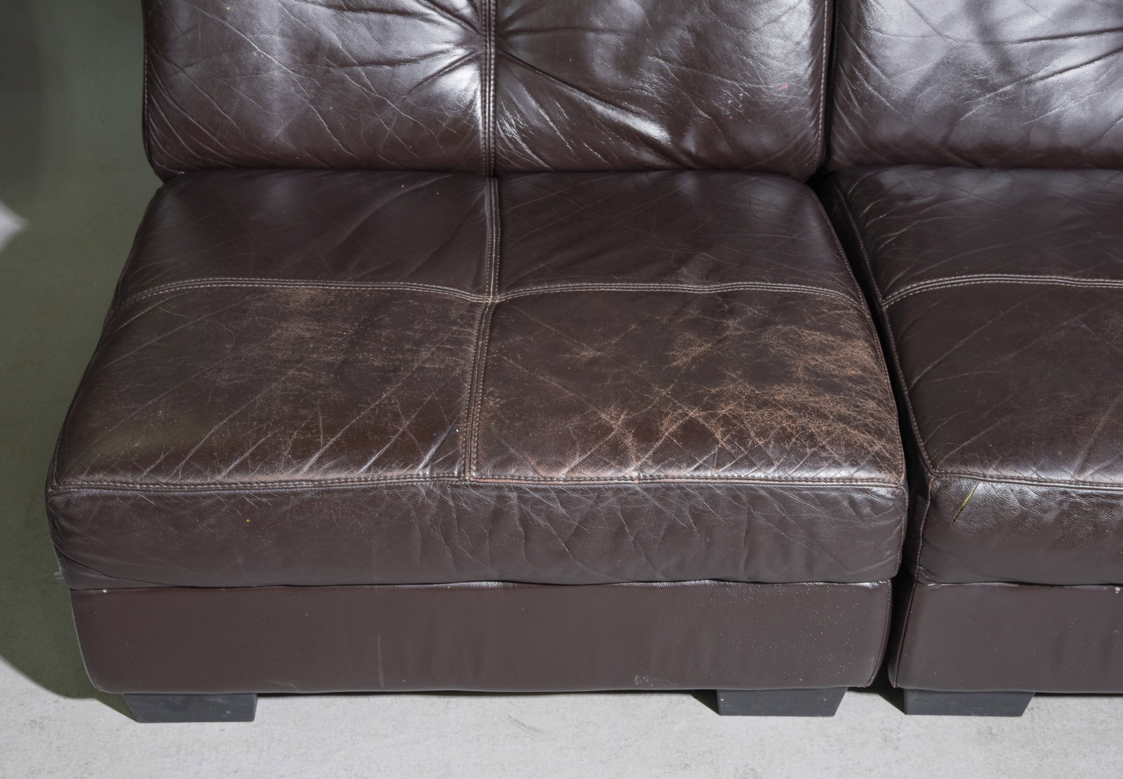 Dark Brown Leather Sectional / Modular Sofa - 2