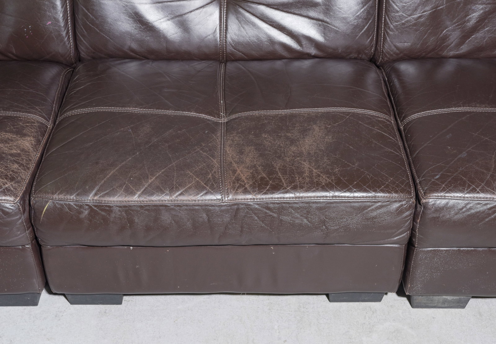 Dark Brown Leather Sectional / Modular Sofa - 3