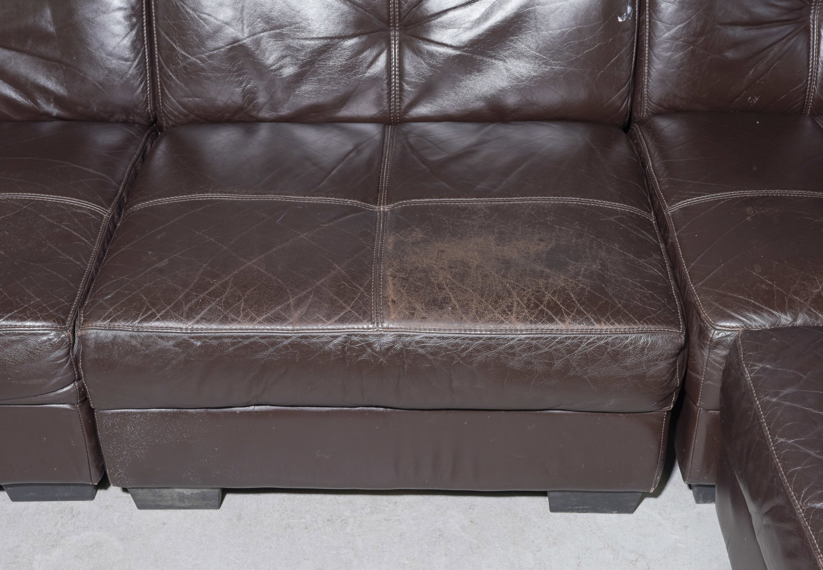 Dark Brown Leather Sectional / Modular Sofa - 4