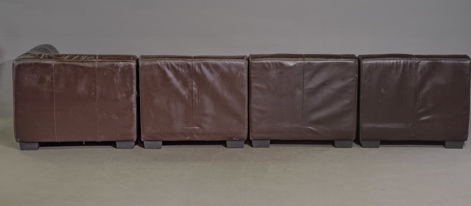 Dark Brown Leather Sectional / Modular Sofa - 7