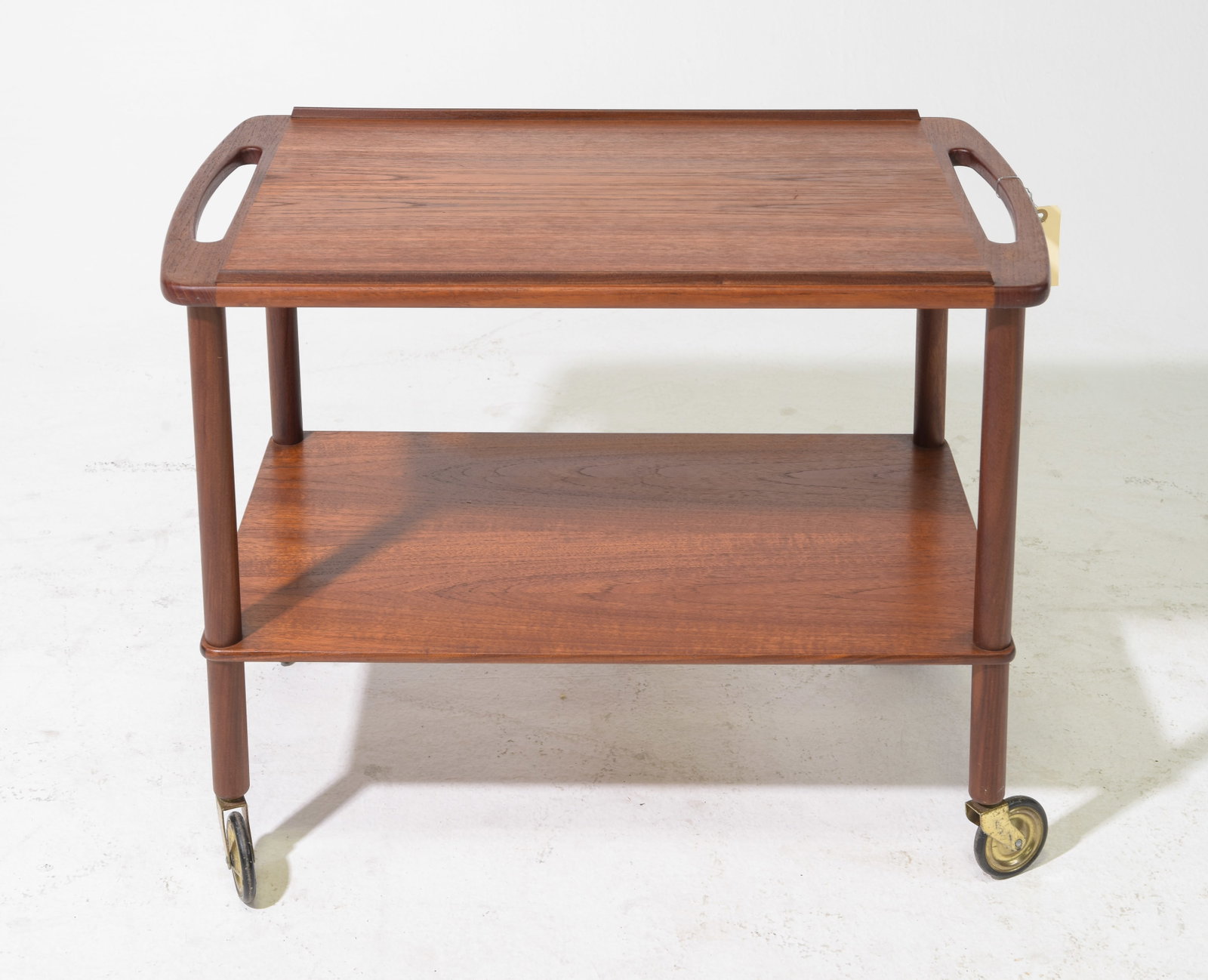 Danish Modern Two Tier Trolley / Cart: Danish Mid Century Modern Two Tier Trolley / Cart - 23 in tall x 29 x 18