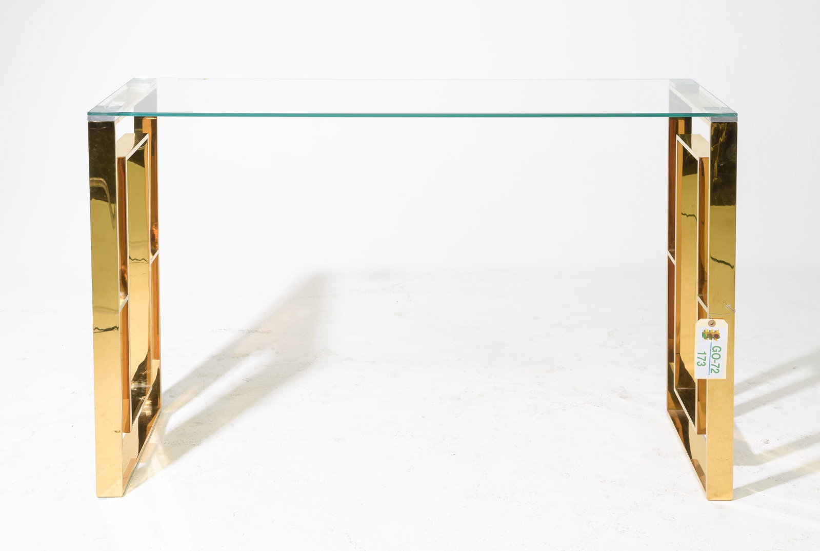 Hollywood Regency Style Brass & Glass Hall Table (1 of 4)