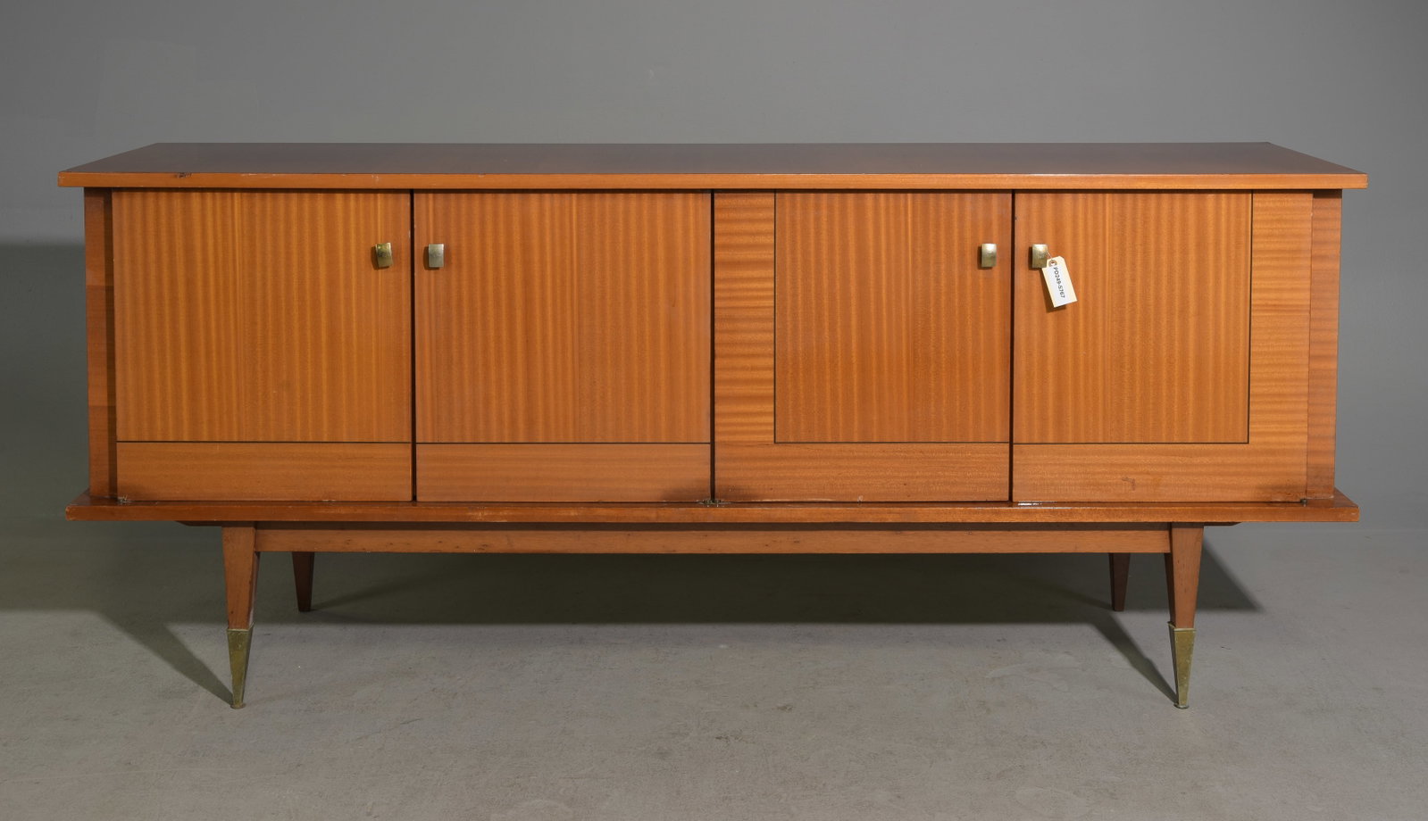French Art Deco Style Four Door Sideboard: French Art Deco Style Modernist Four Door Sideboard / Enfilade - 37.5 in tall x 87 x 20