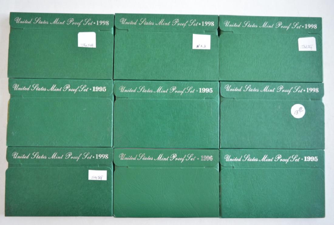 Lot of 9 US Proof Sets (1 of 2)