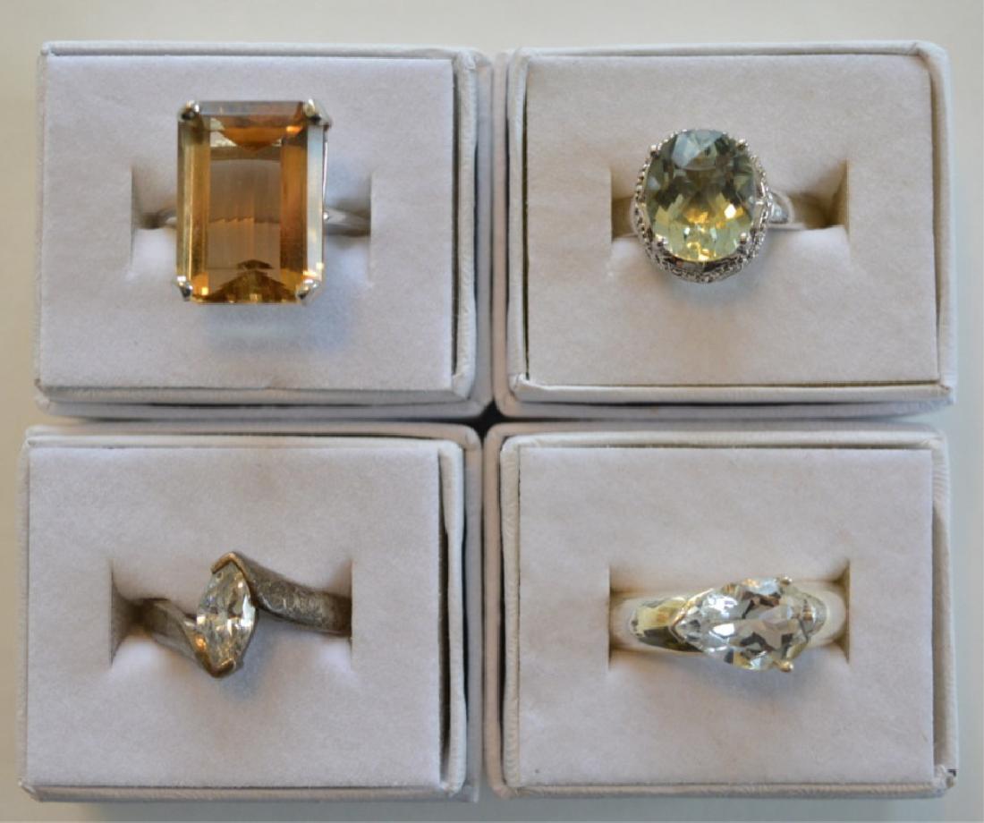 Four Ladies Sterling Silver Colored Stone Rings (1 of 2)
