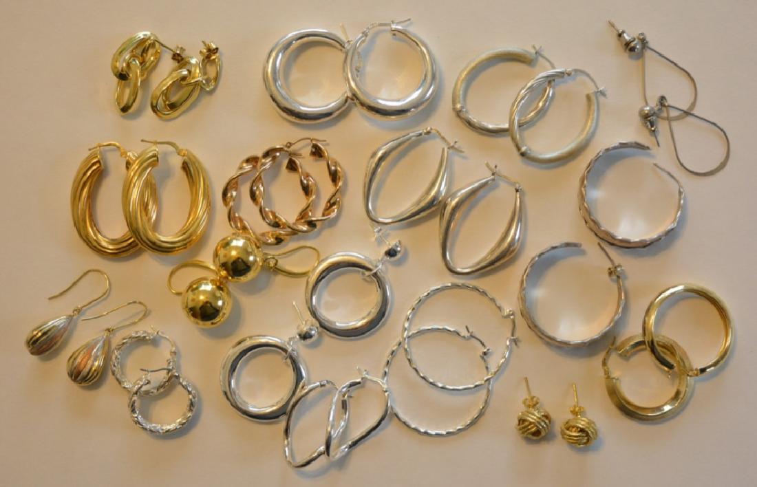 (16) Pairs Of Sterling Silver Ladies Earrings (1 of 5)