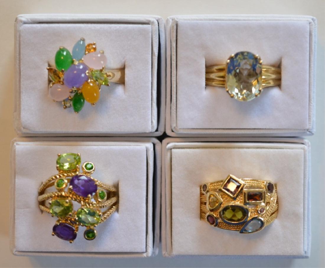 Four Ladies Sterling Silver Colored Stone Rings (1 of 2)