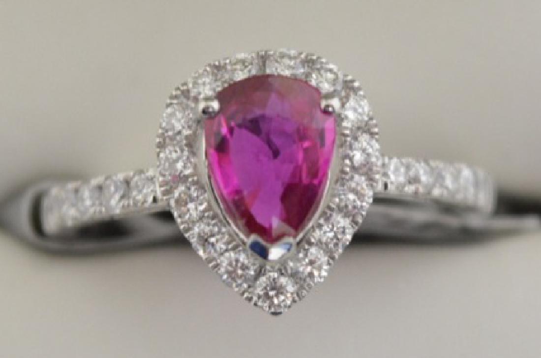 Platinum Natural Ruby & Diamond Ring (1 of 3)