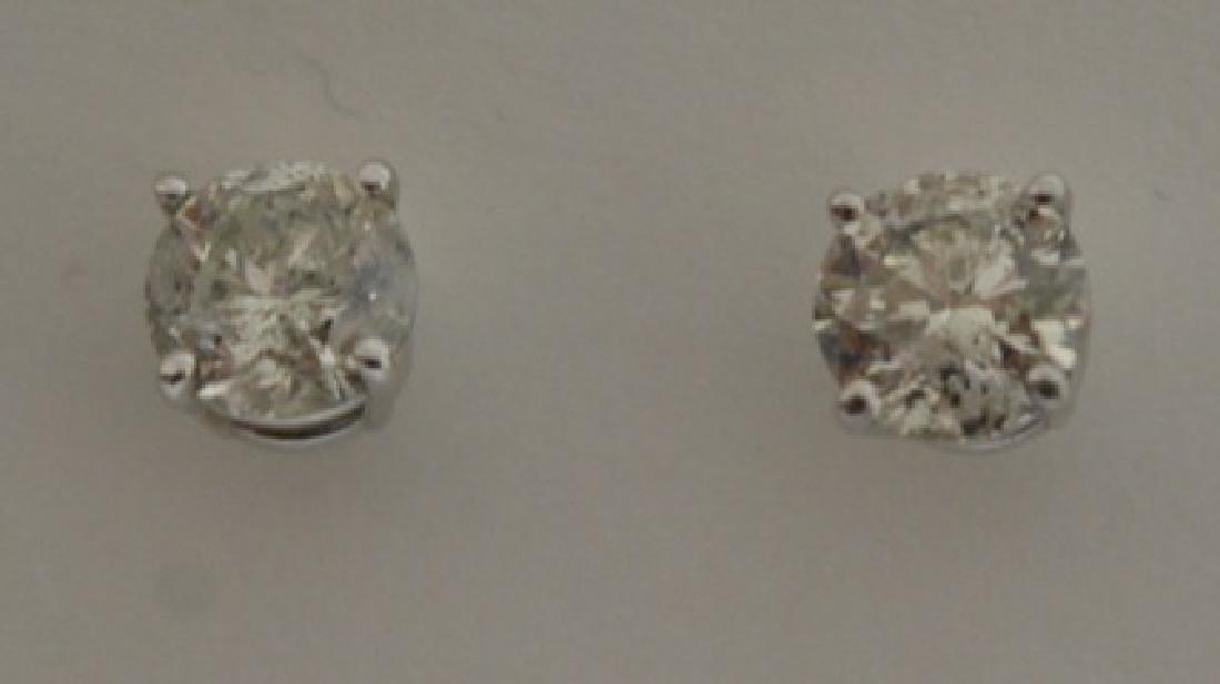 14K White 1.46ct Diamond Solitaire Earrings (1 of 3)