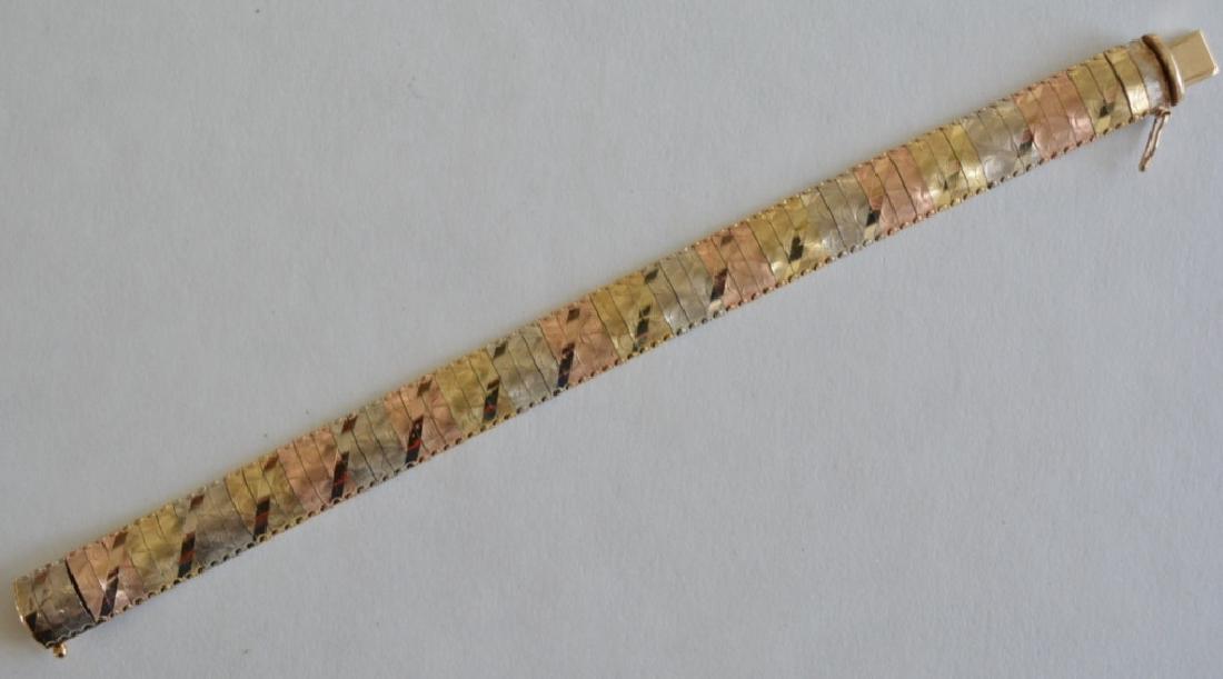 14K Tri-Color Gold Flex Bangle Bracelet (1 of 2)
