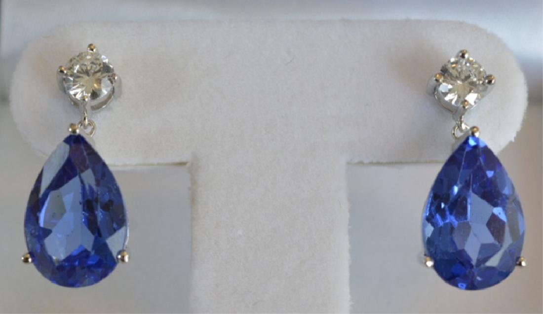 6.14ct Pear Cut Tanzanite Earrings (1 of 2)