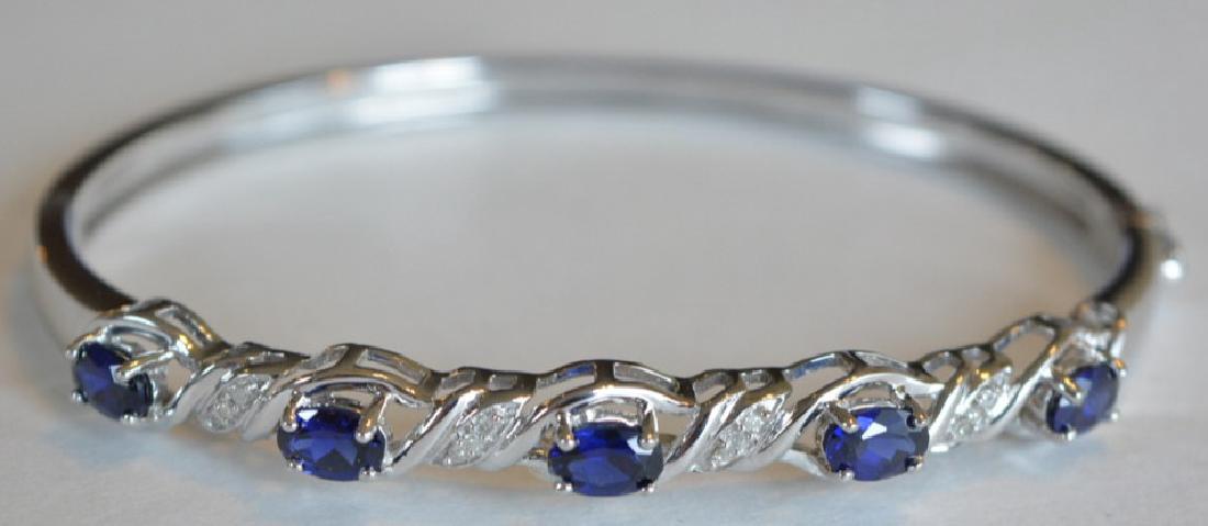 5.12ct Sapphire and Diamond Bangle Bracelet (1 of 2)