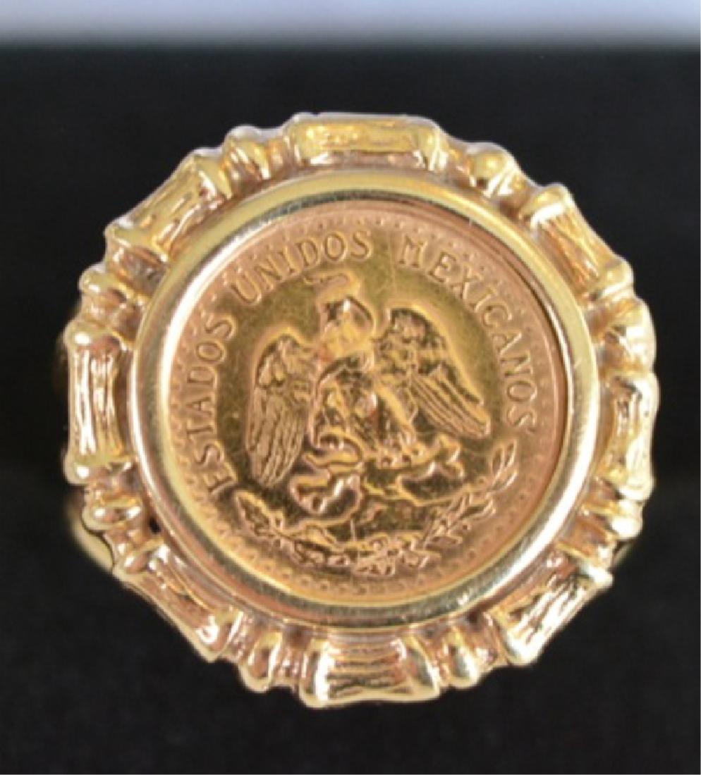 14K Yellow Gold 2 Peso Gold Coin Ring (1 of 2)
