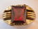 Men's 14K Yellow Gold Garnet Ring