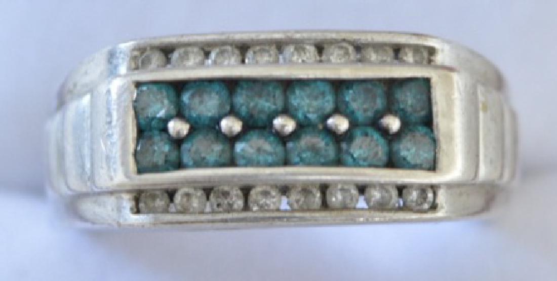 Blue Diamond Men's Estate Ring (1 of 2)