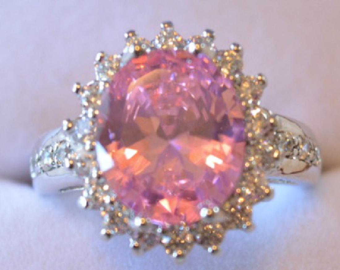 4.82ct Pink Sapphire Sterling Silver Ring (1 of 2)