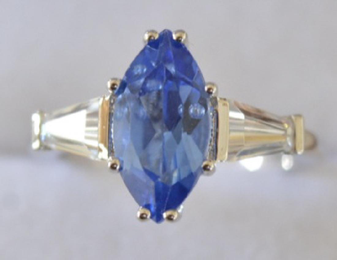 Marquise Cut Tanzanite Sterling Silver Ring (1 of 2)