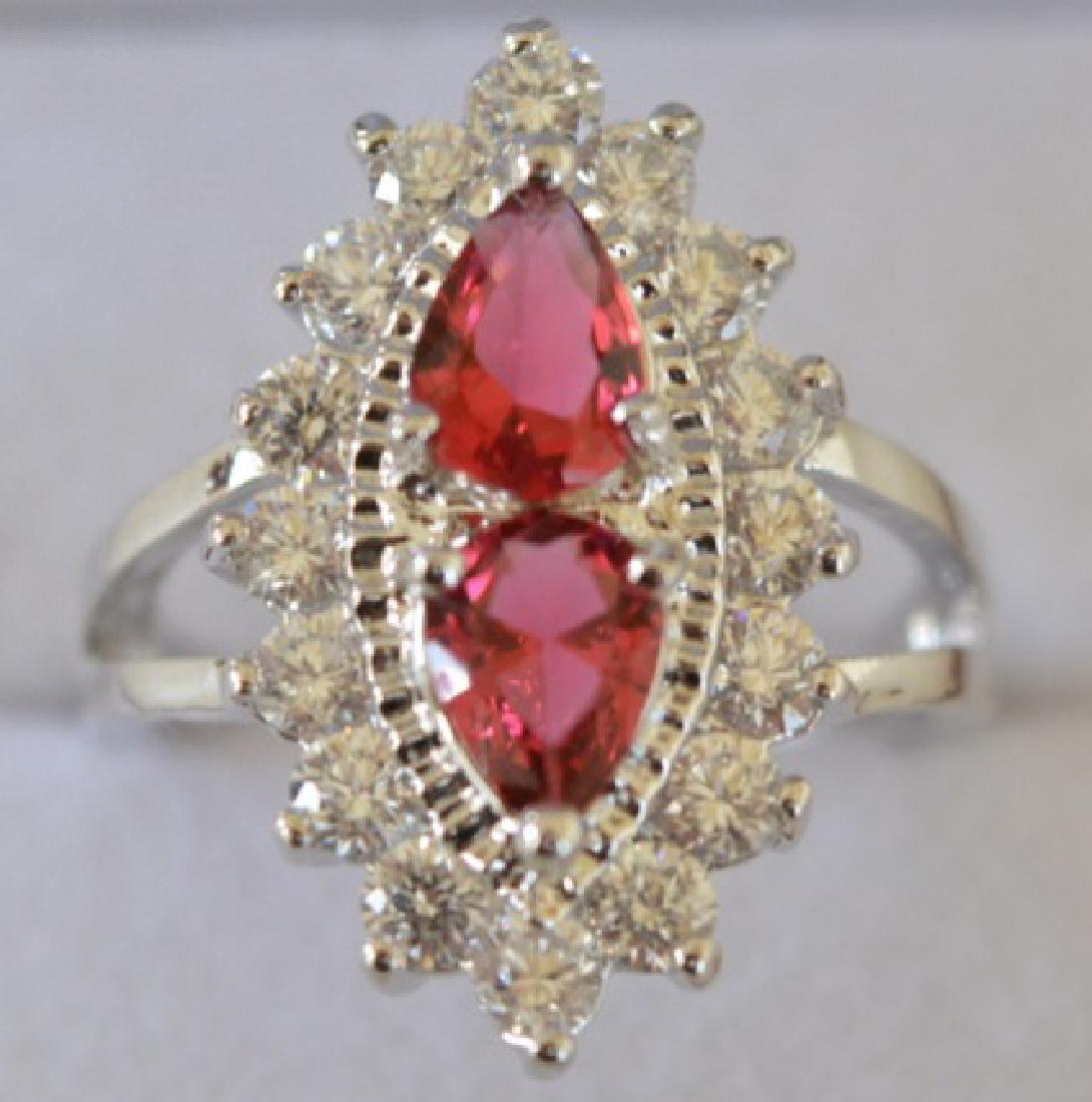 Pear Cut Ruby Sterling Silver Ring (1 of 2)