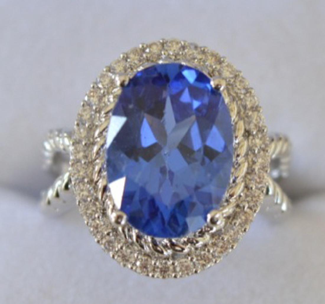 8.85ct Tanzanite Sterling Silver Ring (1 of 2)