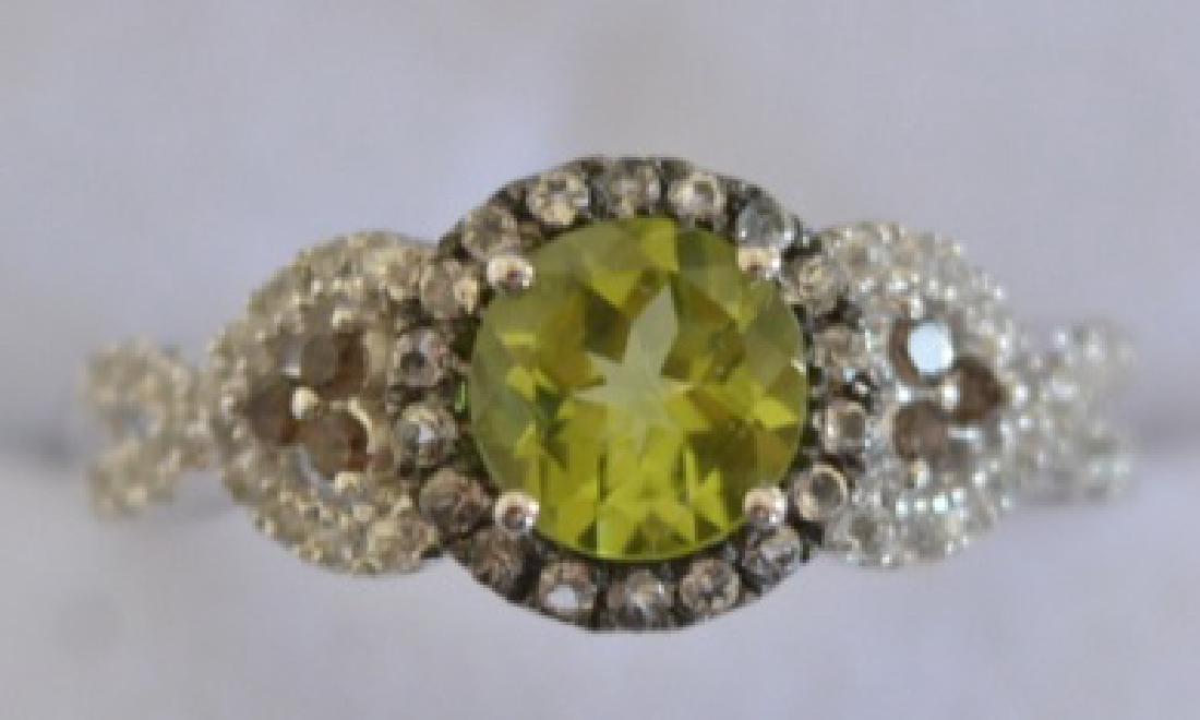 Round Cut Peridot Sterling Silver Ring (1 of 2)