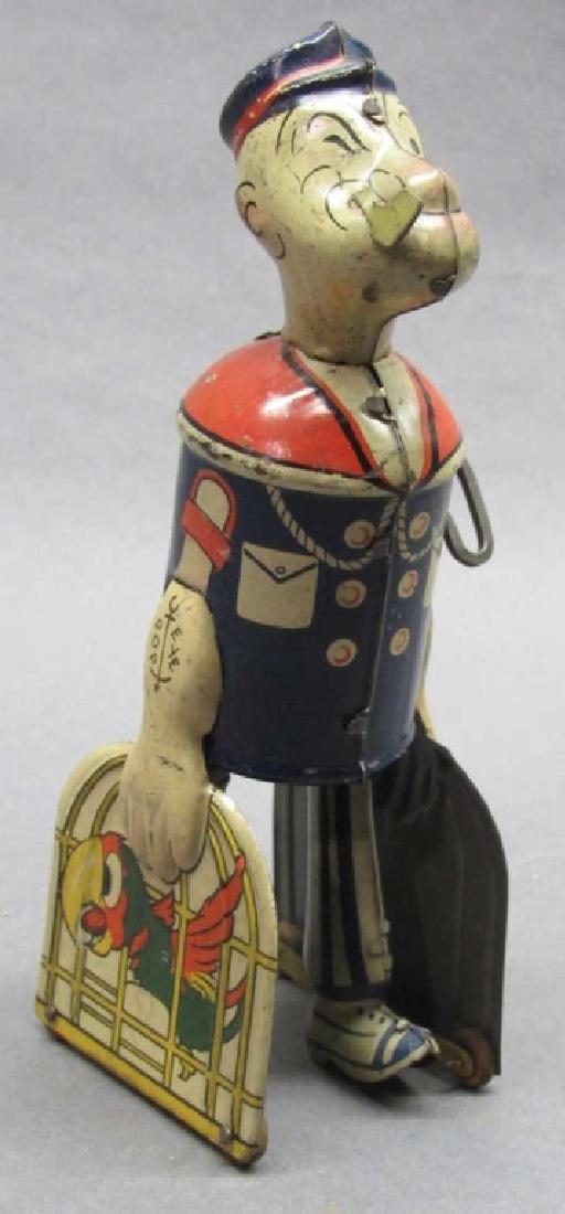 Marx Popeye Wind Up toy- w/Birdcage & Parrot (1 of 8)