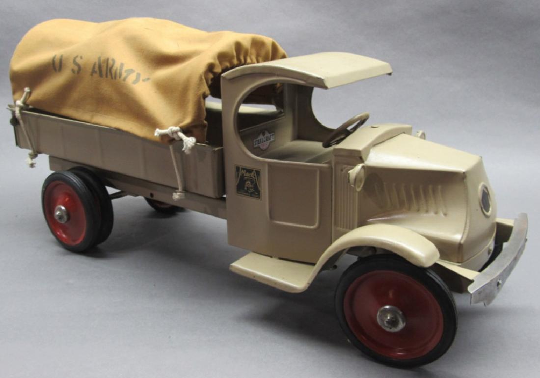 アメリカ ビンテージ　プレスドスチール MACK ARMY TRUCK 1929 Mack AK Chain Drive Dump Truck - YouTube