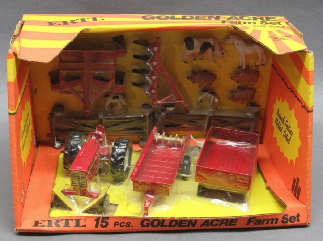 Ertl Golden Acre Farm Set 1/32 w/666 Tractor 1983: Storage dust, box has wear at top from storage. Out of the Hankins collection.