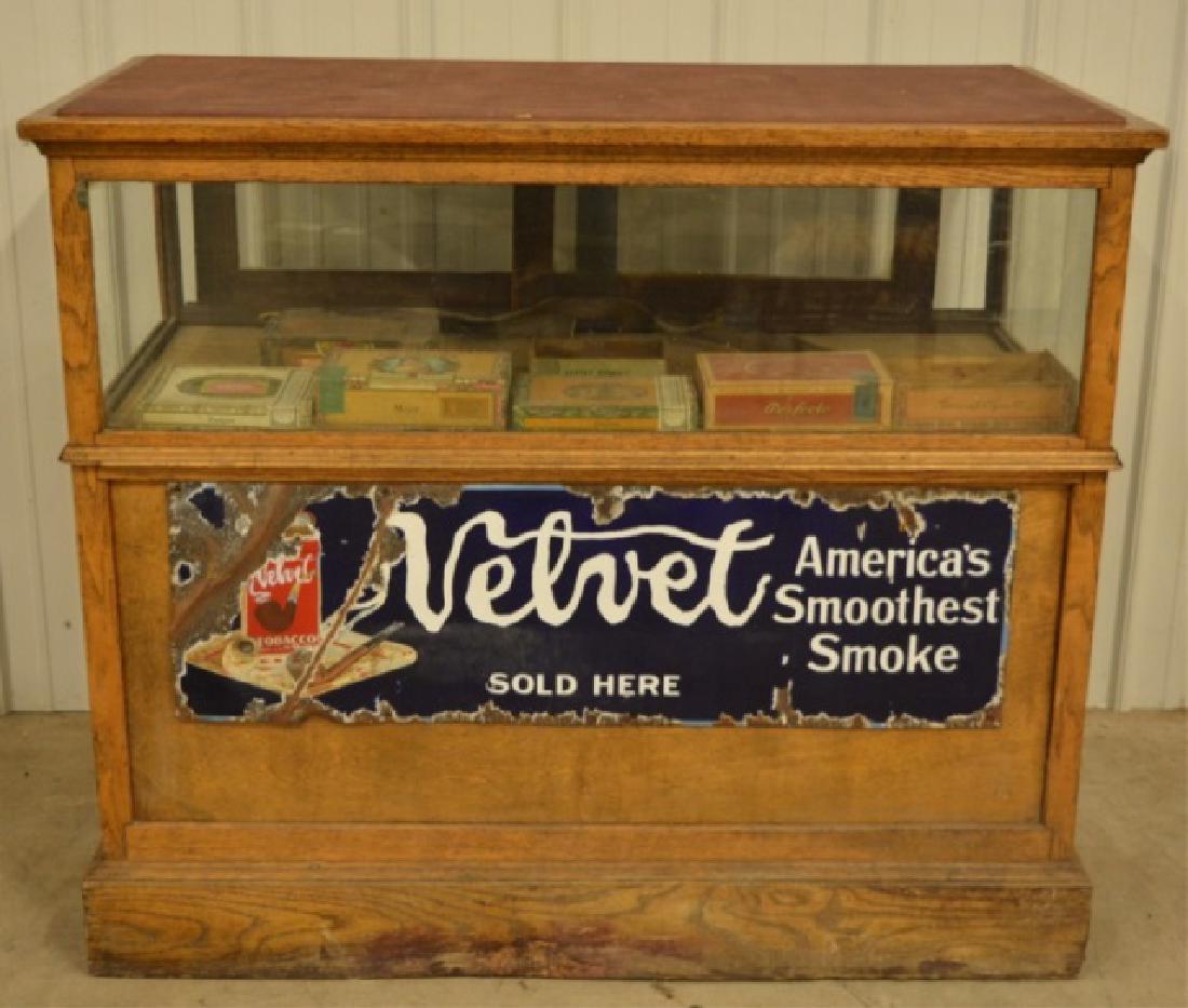 Antique Oak Store Floor Display Case (1 of 4)