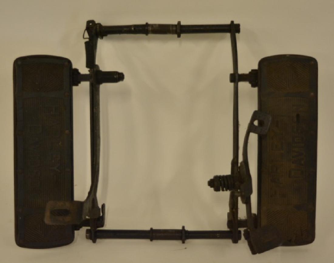 1920's Harley Davidson JD Foot Boards Clutch Brake: Nice 1920's Harley Davidson JD Foot Boards & Support Rods with Clutch & Brake Pedal Mounts. The parts look to be in good condition with some wear.