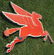 Right Facing Mobil Pegasus Porcelain Diecut Sign