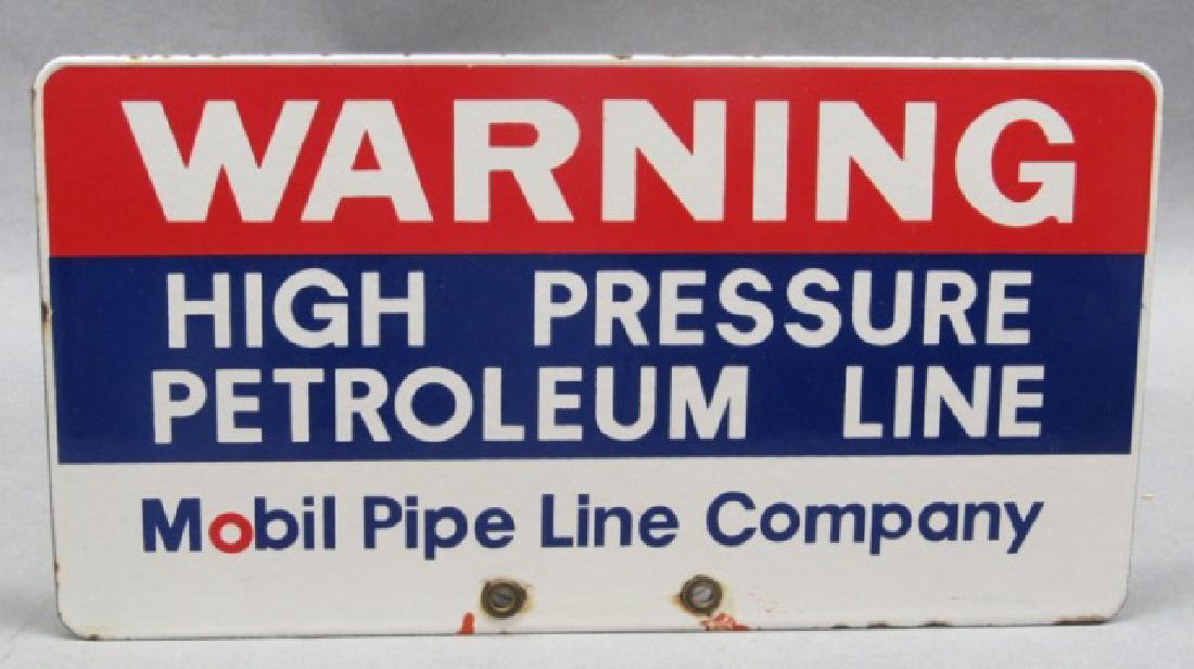 Mobil Pipe Line High Pressure DSP Sign Porcelain (1 of 4)