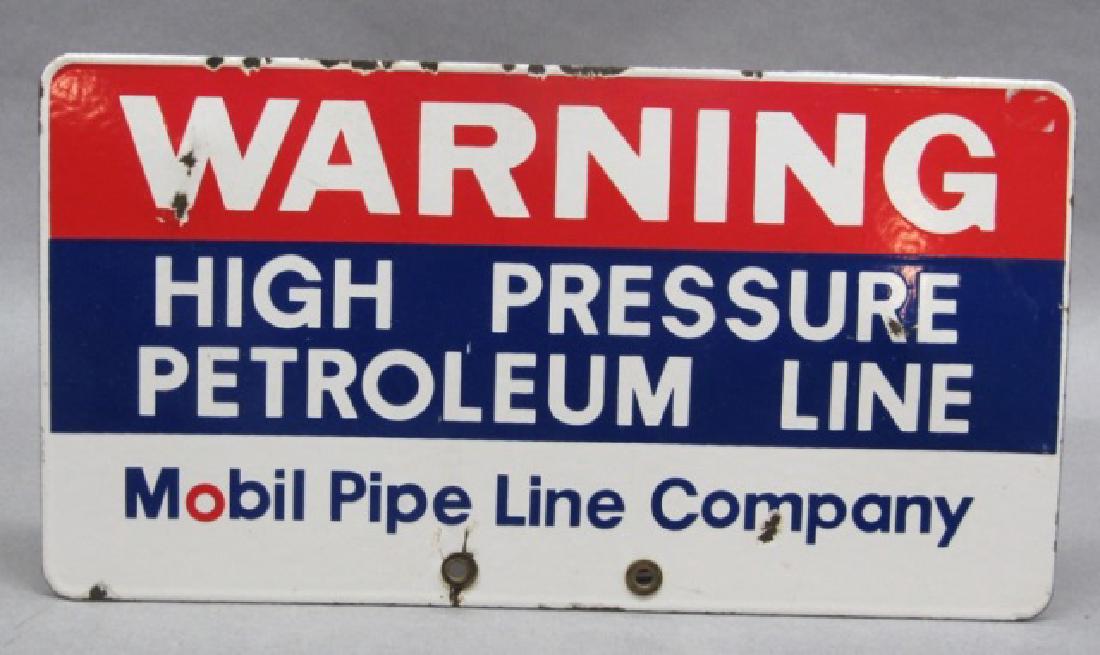 Mobil Pipe Line High Pressure DSP Sign Porcelain (1 of 6)